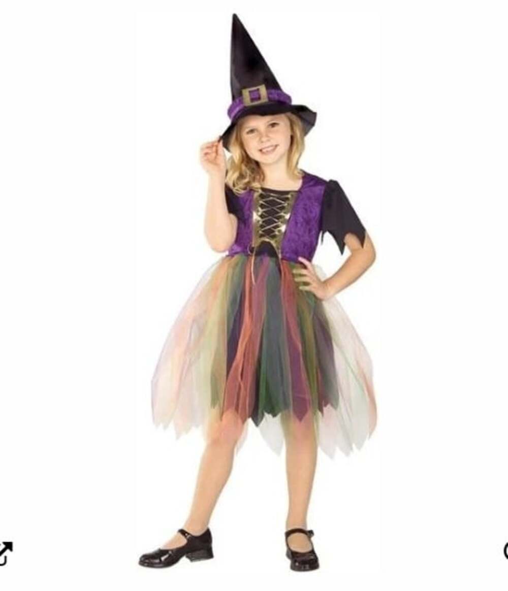 NWT Rubie's Halloween Concepts Witch Rainbow Skirt 2pc Halloween Cosplay Costume